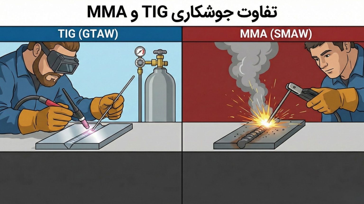 تفاوت جوشکاری TIG و MMA