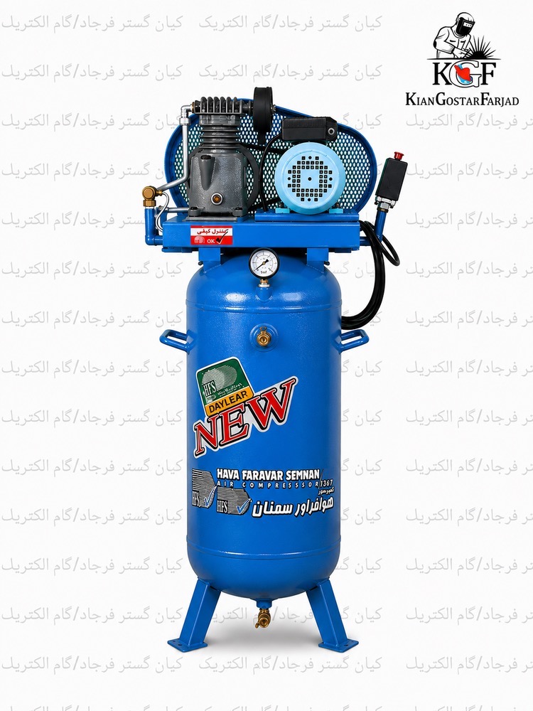 کمپرسور باد ایستاده 80 لیتری هوافراور سمنان تولید 138 لیتر سری DC تک فاز