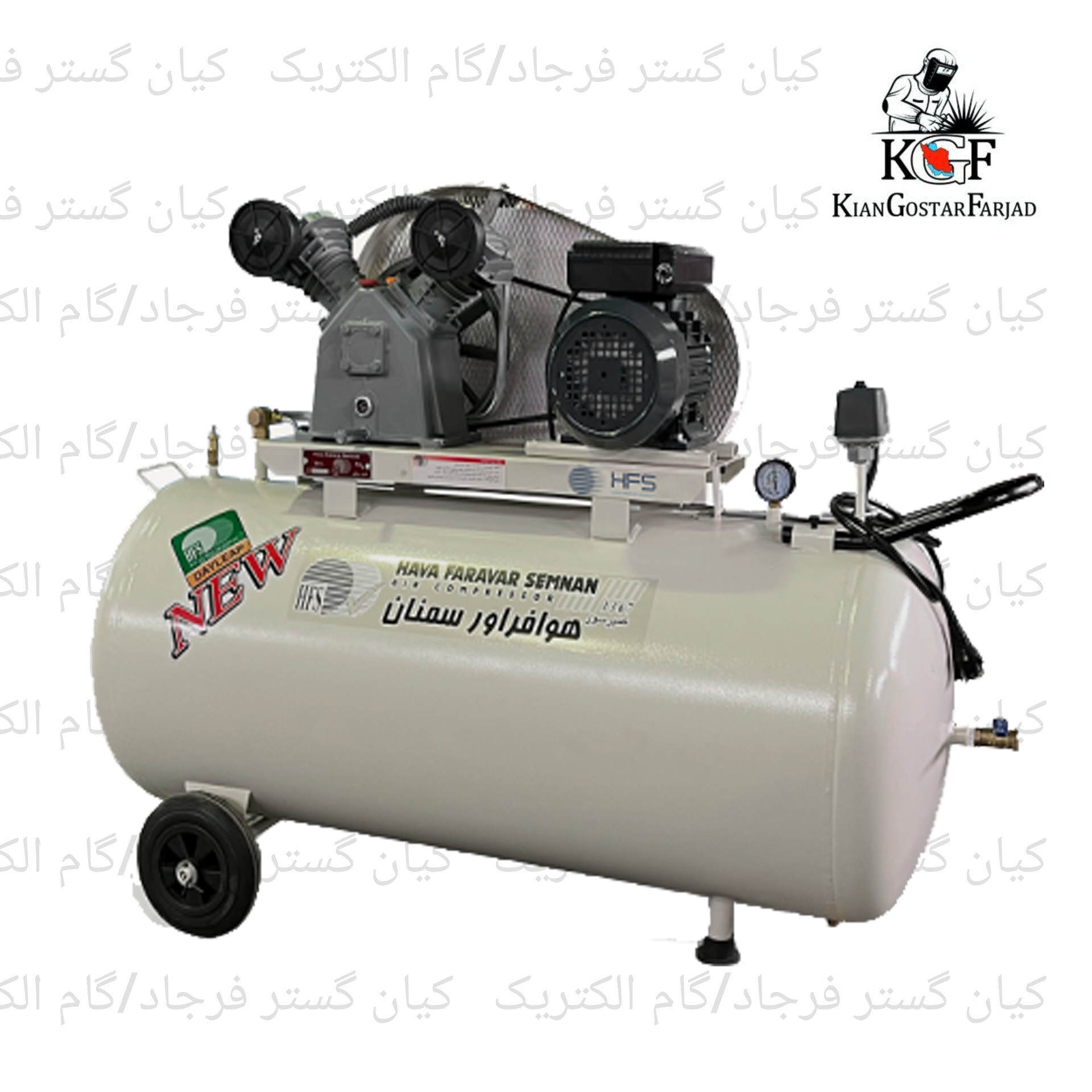 کمپرسور باد 400 لیتری هوافراور سمنان مخزن 350 سری DC تک فاز